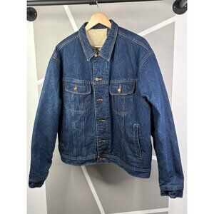 Wrangler Sport Sherpa Lined Denim Trucker Jacket Men’s XL Outdoor Blue
